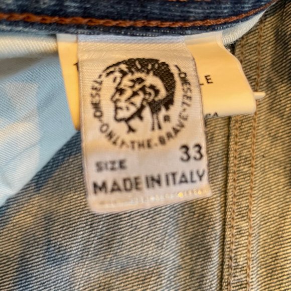 Diesel Jeans, Size: 33 (flat waist: 16”, rise: 9.5”, Inseam: 30”), 100% cotton, - Picture 7 of 7